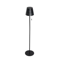 QAZQA Buiten Vloerlamp Zwart Incl. LED 3-staps Dimbaar Op Solar - -Tuinproducten 11764906