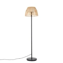 QAZQA Landelijke Buiten Vloerlamp Zwart Met Bamboe Incl. LED - Kaiser 15 QAZQA Landelijke Buiten Vloerlamp Zwart Met Bamboe Incl. LED - Kaiser -Tuinproducten 11764955