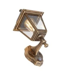 QAZQA Antieke Wandlamp Goud IP44 Met Bewegingsmelder - Capital -Tuinproducten 11767171