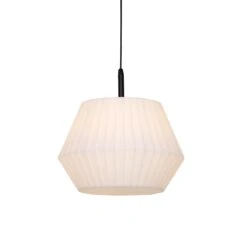 QAZQA Buiten Hanglamp Zwart Met Witte Kap 45,6 Cm IP44 - Robbert -Tuinproducten 11769191