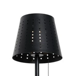 QAZQA Buiten Vloerlamp Zwart Incl. LED 3-staps Dimbaar Op Solar - -Tuinproducten 11769266