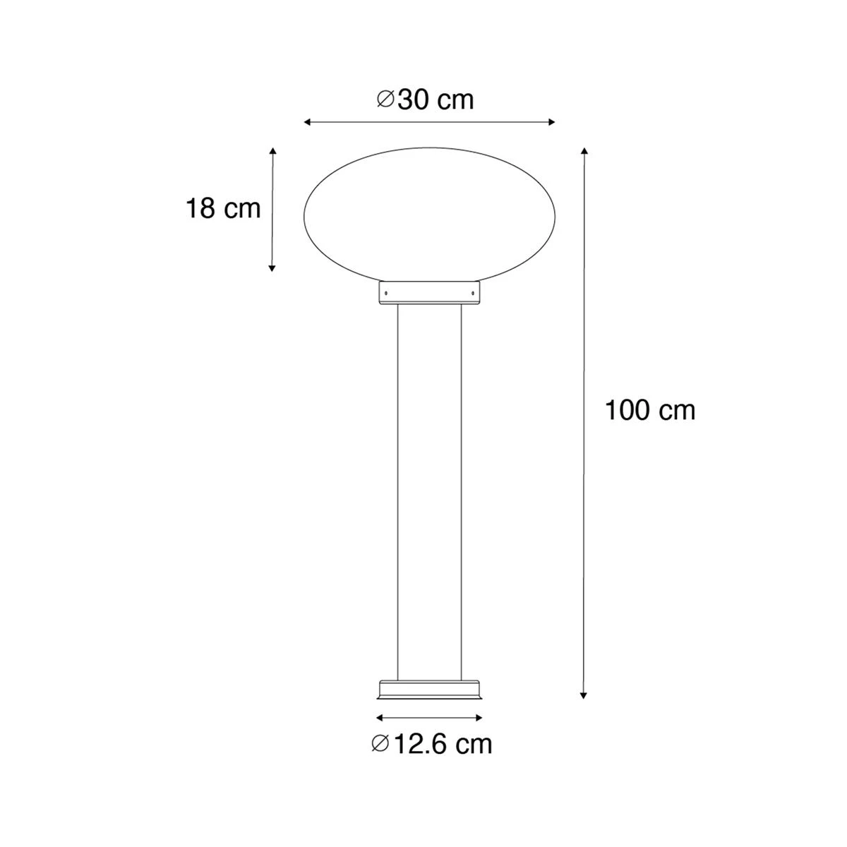 QAZQA Modern Buiten Paaltje Zwart 100 Cm - Elly 12 QAZQA Modern Buiten Paaltje Zwart 100 Cm - Elly - Afbeelding 10