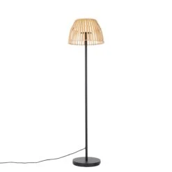 QAZQA Landelijke Buiten Vloerlamp Zwart Met Bamboe Incl. LED - Kaiser 16 QAZQA Landelijke Buiten Vloerlamp Zwart Met Bamboe Incl. LED - Kaiser -Tuinproducten 11769310