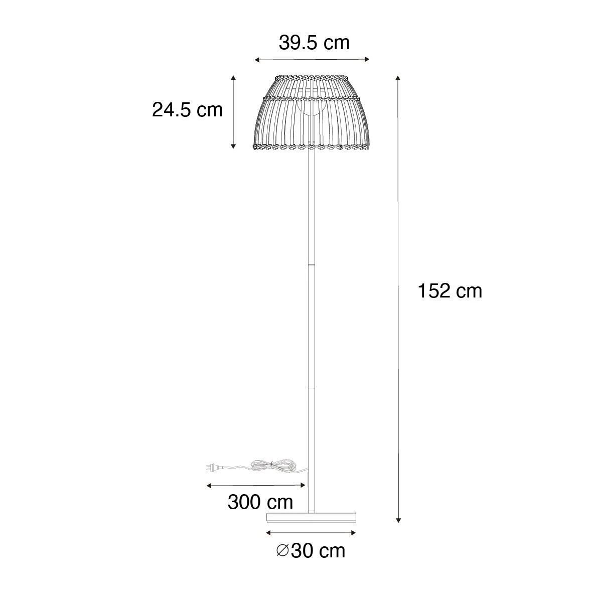 QAZQA Landelijke Buiten Vloerlamp Zwart Met Bamboe Incl. LED - Kaiser 9 QAZQA Landelijke Buiten Vloerlamp Zwart Met Bamboe Incl. LED - Kaiser - Afbeelding 7