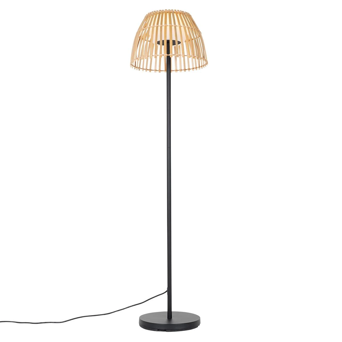 QAZQA Landelijke Buiten Vloerlamp Zwart Met Bamboe Incl. LED - Kaiser 11 QAZQA Landelijke Buiten Vloerlamp Zwart Met Bamboe Incl. LED - Kaiser - Afbeelding 9