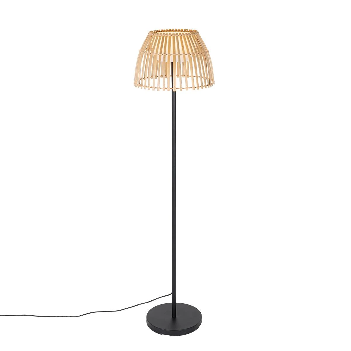 QAZQA Landelijke Buiten Vloerlamp Zwart Met Bamboe Incl. LED - Kaiser 12 QAZQA Landelijke Buiten Vloerlamp Zwart Met Bamboe Incl. LED - Kaiser - Afbeelding 10