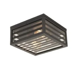 QAZQA Moderne Buiten Plafondlamp Zwart Glas 2-lichts IP44 - Reims 14 QAZQA Moderne Buiten Plafondlamp Zwart Glas 2-lichts IP44 - Reims -Tuinproducten 11787222