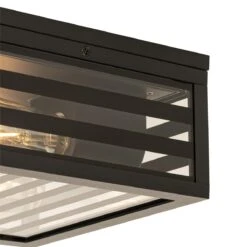 QAZQA Moderne Buiten Plafondlamp Zwart Glas 2-lichts IP44 - Reims 16 QAZQA Moderne Buiten Plafondlamp Zwart Glas 2-lichts IP44 - Reims -Tuinproducten 11790234