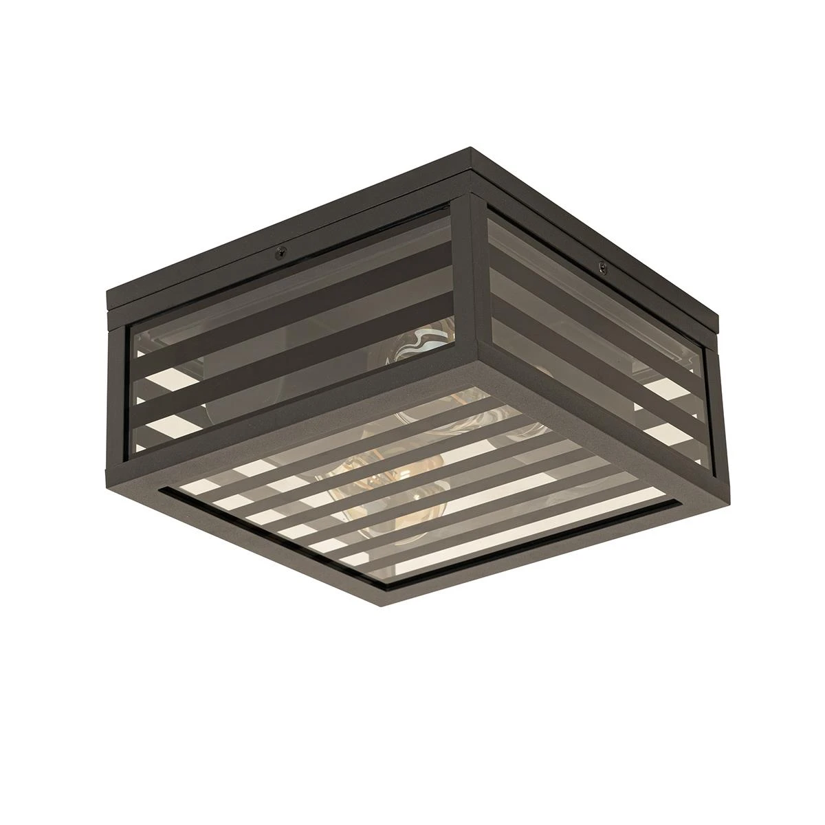 QAZQA Moderne Buiten Plafondlamp Zwart Glas 2-lichts IP44 - Reims 13 QAZQA Moderne Buiten Plafondlamp Zwart Glas 2-lichts IP44 - Reims - Afbeelding 11