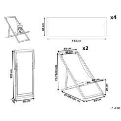 Beliani-ANZIO -Strandstoel Set Van 2-Lichthout|Multicolor-Polyester -Tuinproducten 9434164