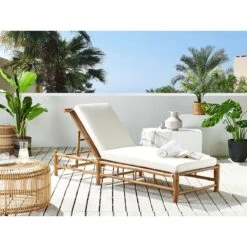 Beliani - LIGURE - Ligstoel - Lichte Houtkleur - Bamboehout -Tuinproducten 9434594