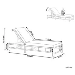 Beliani - LIGURE - Ligstoel - Lichte Houtkleur - Bamboehout -Tuinproducten 9434609