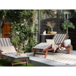 Beliani - MARLBORO | JAVA | TOSCANA - Ligstoel - Donkere Houtkleur -Tuinproducten 9434715