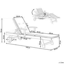 Beliani - MARLBORO | JAVA | TOSCANA - Ligstoel - Donkere Houtkleur -Tuinproducten 9434720