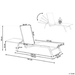 Beliani - VERNAZZA - Strandstoel - Grijs - Staal 19 Beliani - VERNAZZA - Strandstoel - Grijs - Staal -Tuinproducten 9434741