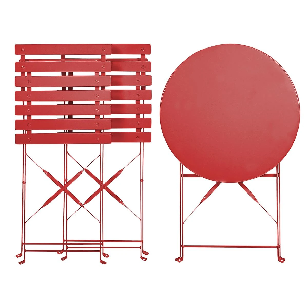 Beliani - FIORI - Bistroset Voor 2 - Rood - Staal 7 Beliani - FIORI - Bistroset Voor 2 - Rood - Staal - Afbeelding 5