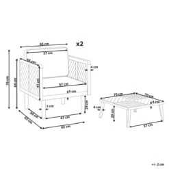 Beliani - BARATTI - Tuinstoel Set Van 2 Met Salontafel - Lichthout 23 Beliani - BARATTI - Tuinstoel Set Van 2 Met Salontafel - Lichthout -Tuinproducten 9435245