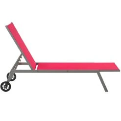 Beliani - LEVANZO - Strandstoel - Rood - Staal 15 Beliani - LEVANZO - Strandstoel - Rood - Staal -Tuinproducten 9435256