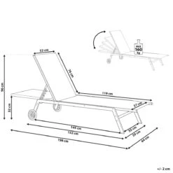 Beliani - LEVANZO - Strandstoel - Rood - Staal 19 Beliani - LEVANZO - Strandstoel - Rood - Staal -Tuinproducten 9435267