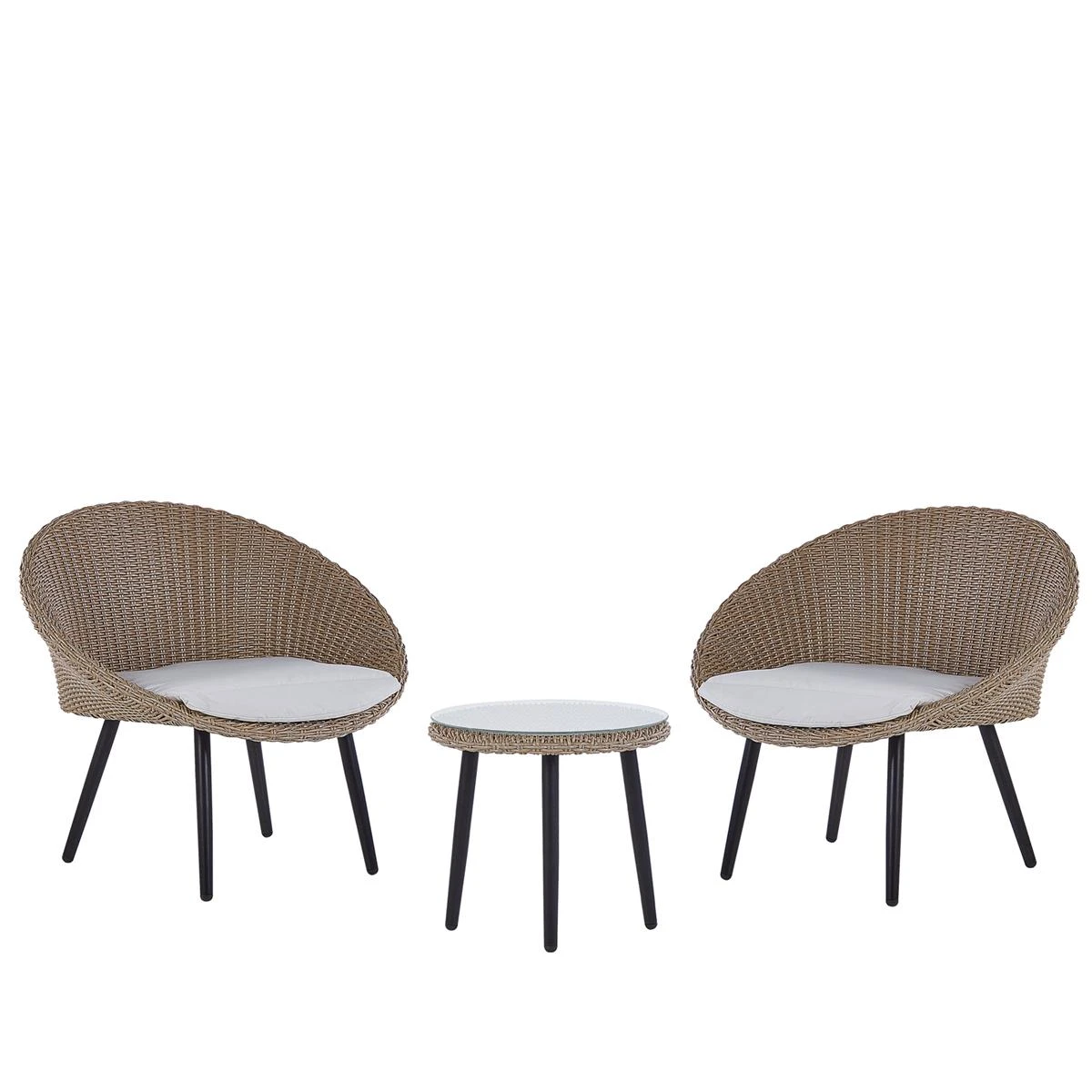 Beliani - ORTIGIA - Bistroset Voor 2 - Natuurlijk - PE Rotan 3 Beliani - ORTIGIA - Bistroset Voor 2 - Natuurlijk - PE Rotan