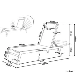 Beliani - CATANIA - Strandstoel Set Van 2 - Grijs - Polyester -Tuinproducten 9435357