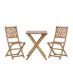 Beliani - TERNI - Bistroset Voor 2 - Lichte Houtkleur - Acaciahout