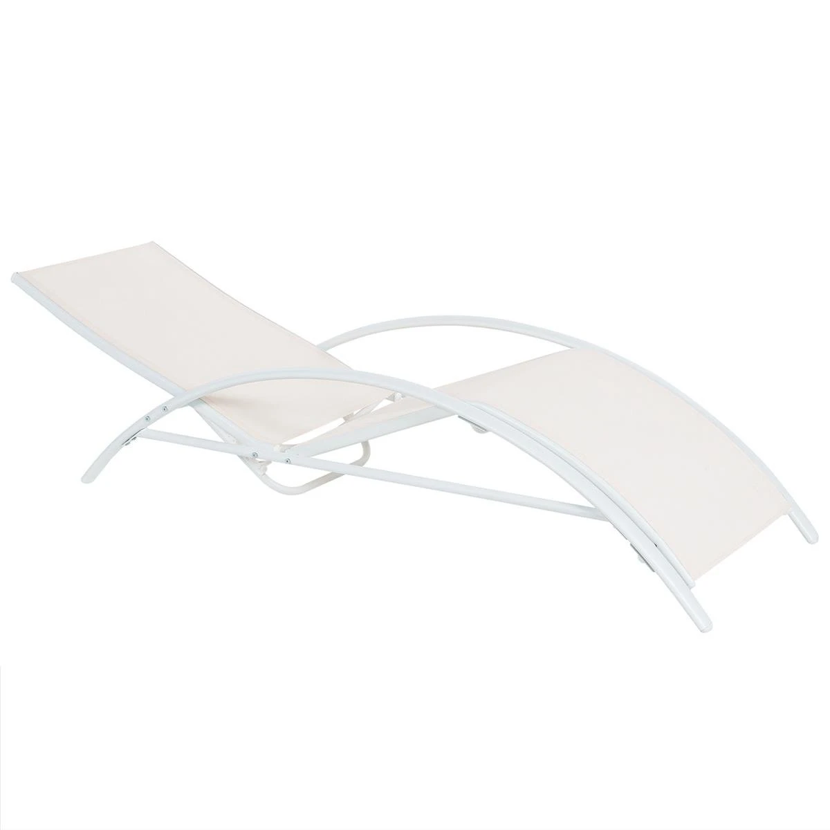 Beliani - GAETA - Zonnenbed - Beige - Staal 5 Beliani - GAETA - Zonnenbed - Beige - Staal - Afbeelding 3