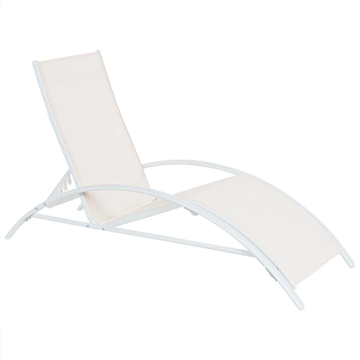 Beliani - GAETA - Zonnenbed - Beige - Staal 6 Beliani - GAETA - Zonnenbed - Beige - Staal - Afbeelding 4