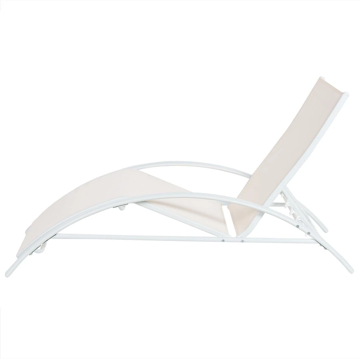 Beliani - GAETA - Zonnenbed - Beige - Staal 7 Beliani - GAETA - Zonnenbed - Beige - Staal - Afbeelding 5