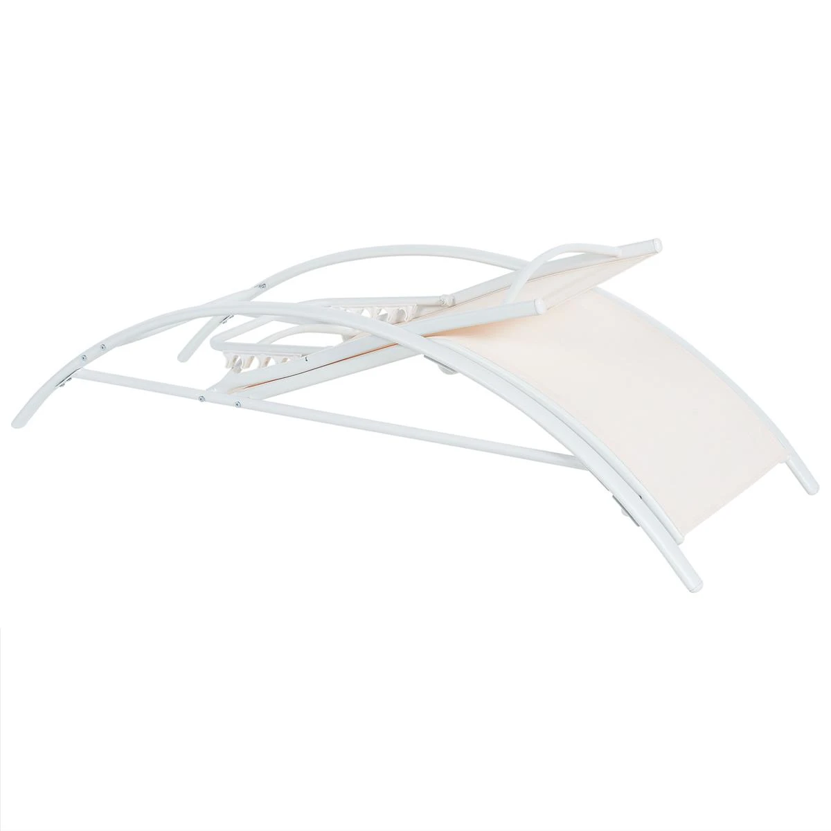 Beliani - GAETA - Zonnenbed - Beige - Staal 8 Beliani - GAETA - Zonnenbed - Beige - Staal - Afbeelding 6