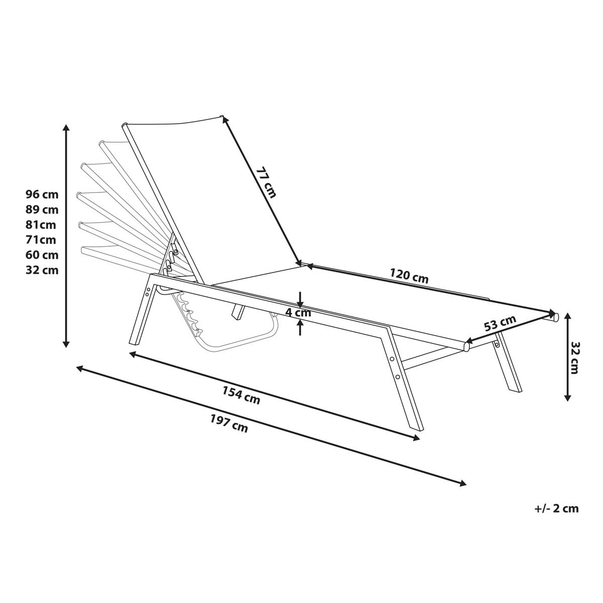 Beliani - NOLI - Strandstoel - Zwart - Staal 14 Beliani - NOLI - Strandstoel - Zwart - Staal - Afbeelding 12