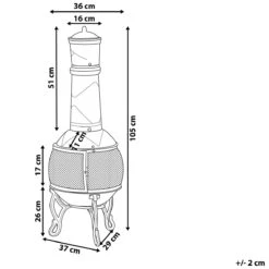 Beliani - TACORA - Vuurkorf - Messing - Staal -Tuinproducten 9438346