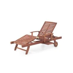 Beliani - MARLBORO | JAVA | TOSCANA - Ligstoel - Donkere Houtkleur -Tuinproducten 9438954