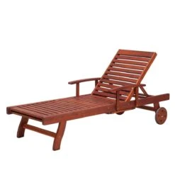 Beliani - MARLBORO | JAVA | TOSCANA - Ligstoel - Donkere Houtkleur -Tuinproducten 9438955