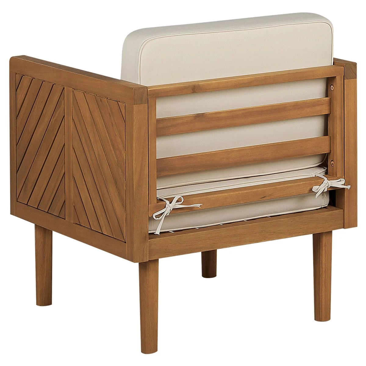 Beliani - BARATTI - Tuinstoel Set Van 2 Met Salontafel - Lichthout 7 Beliani - BARATTI - Tuinstoel Set Van 2 Met Salontafel - Lichthout - Afbeelding 5