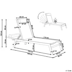 Beliani - CATANIA - Strandstoel Set Van 2 - Grijs - Polyester -Tuinproducten 9439262