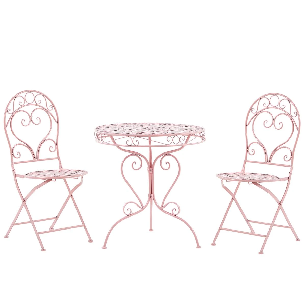 Beliani - ALBINIA - Bistroset Voor 2 - Roze - Metaal 3 Beliani - ALBINIA - Bistroset Voor 2 - Roze - Metaal