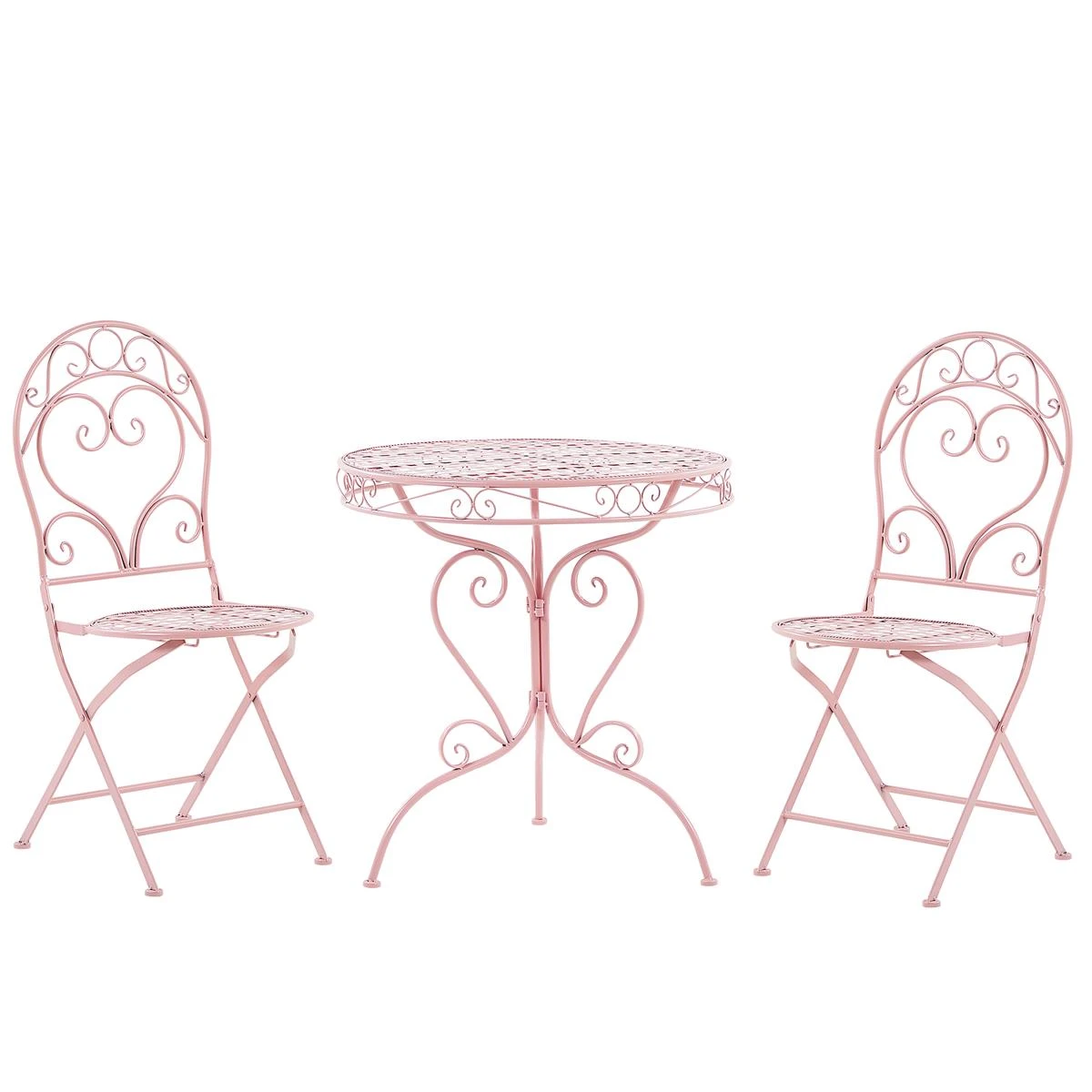 Beliani - ALBINIA - Bistroset Voor 2 - Roze - Metaal 5 Beliani - ALBINIA - Bistroset Voor 2 - Roze - Metaal - Afbeelding 3