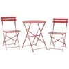 Beliani - FIORI - Bistroset Voor 2 - Rood - Staal 2 Beliani - FIORI - Bistroset Voor 2 - Rood - Staal -Tuinproducten 9440978
