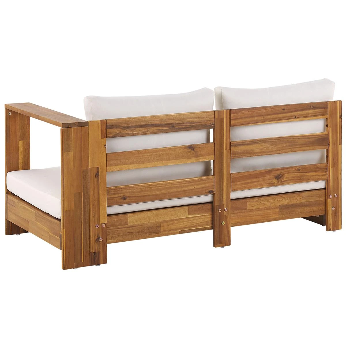 Beliani-MARETTIMO-Loungeset Voor 5-Lichte Houtkleur|Creme-Acaciahout 11 Beliani-MARETTIMO-Loungeset Voor 5-Lichte Houtkleur|Creme-Acaciahout - Afbeelding 9