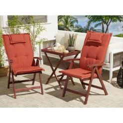 Beliani - TOSCANA - Bistroset Voor 2 - Rood - Acaciahout 15 Beliani - TOSCANA - Bistroset Voor 2 - Rood - Acaciahout -Tuinproducten 9441181