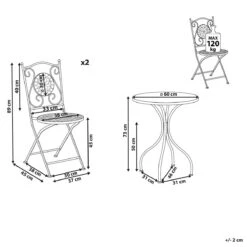 Beliani - CARIATI - Bistroset Voor 2 - Zwart - IJzer 23 Beliani - CARIATI - Bistroset Voor 2 - Zwart - IJzer -Tuinproducten 9441326