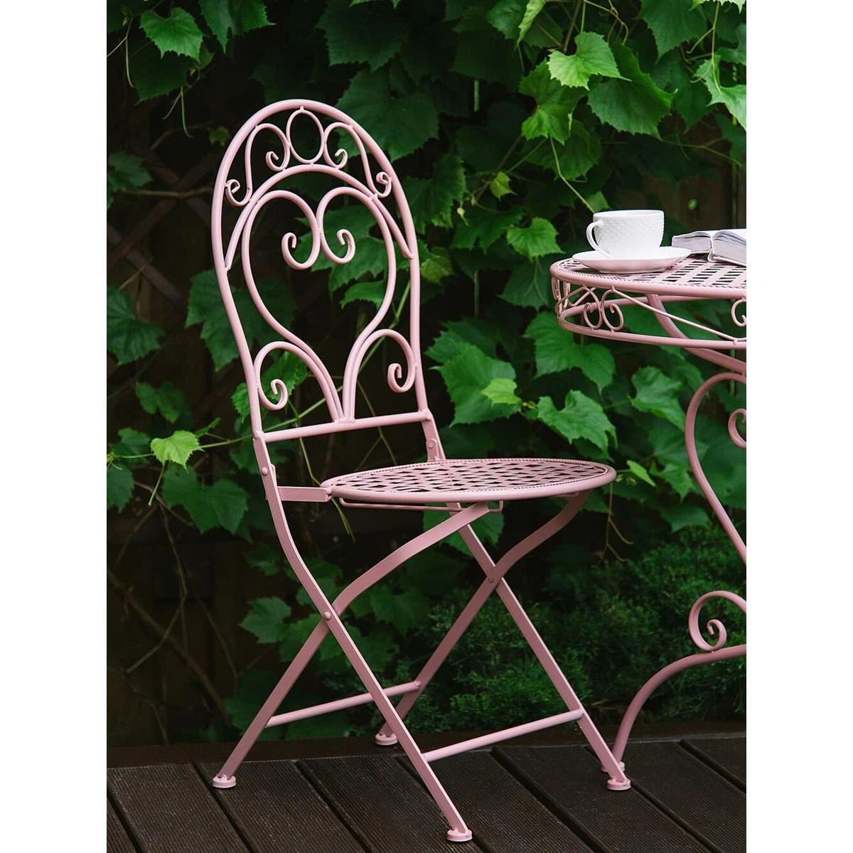 Beliani - ALBINIA - Bistroset Voor 2 - Roze - Metaal 7 Beliani - ALBINIA - Bistroset Voor 2 - Roze - Metaal - Afbeelding 5