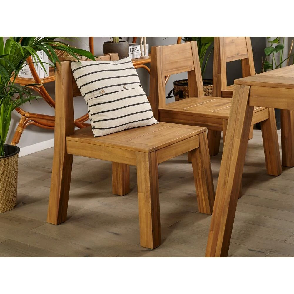 Beliani-LIVORNO -Tuinset Voor 6 3 Stoelen En Bank-Lichthout-Acaciahout 8 Beliani-LIVORNO -Tuinset Voor 6 3 Stoelen En Bank-Lichthout-Acaciahout - Afbeelding 6