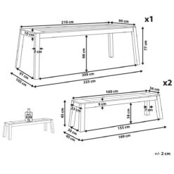 Beliani-LIVORNO -Tuinset Voor 6 2 Banken-Lichte Houtkleur-Acaciahout -Tuinproducten 9444566