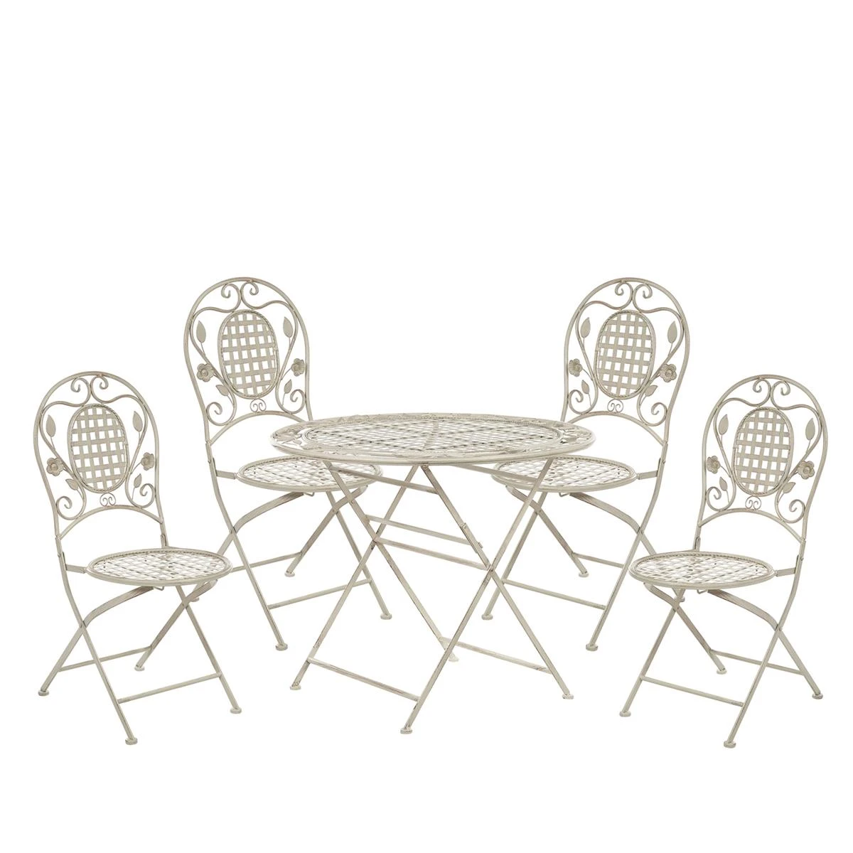 Beliani - BIVIO - Tuinset Voor 4 - Wit - IJzer 3 Beliani - BIVIO - Tuinset Voor 4 - Wit - IJzer