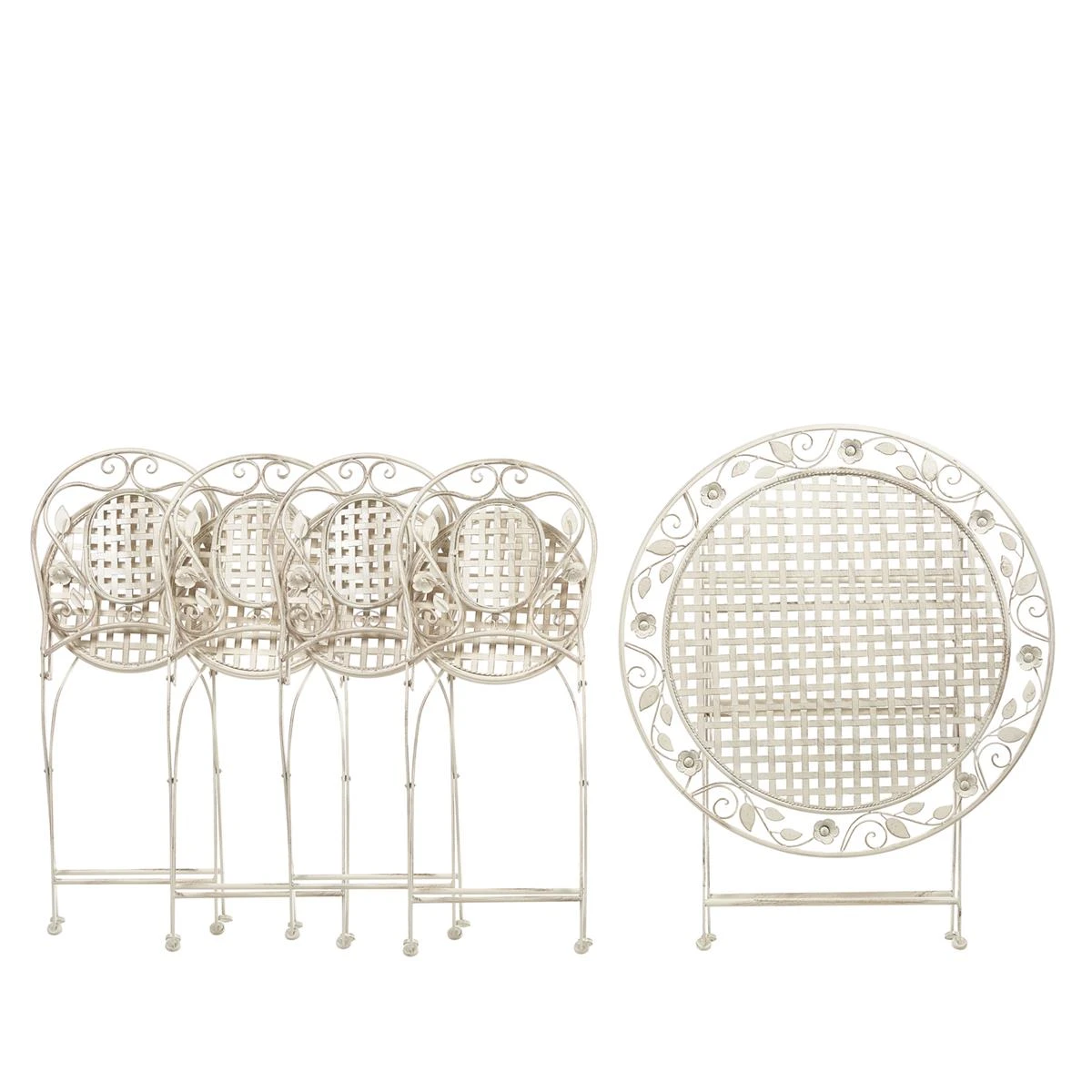 Beliani - BIVIO - Tuinset Voor 4 - Wit - IJzer 5 Beliani - BIVIO - Tuinset Voor 4 - Wit - IJzer - Afbeelding 3