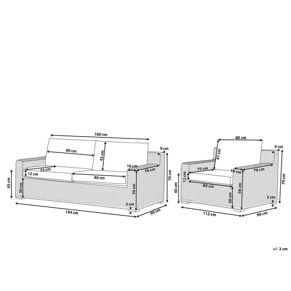 Beliani - ARDEA - Loungeset Voor 4 - Natuurlijk - Rotan 5 Beliani - ARDEA - Loungeset Voor 4 - Natuurlijk - Rotan - Afbeelding 3