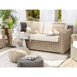 Beliani - ARDEA - Loungeset Voor 4 - Natuurlijk - Rotan 17 Beliani - ARDEA - Loungeset Voor 4 - Natuurlijk - Rotan -Tuinproducten 9445353