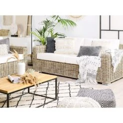 Beliani - ARDEA - Loungeset Voor 4 - Natuurlijk - Rotan 20 Beliani - ARDEA - Loungeset Voor 4 - Natuurlijk - Rotan -Tuinproducten 9445358